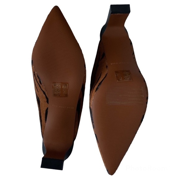 Nordstrom Who what wear Kayla Mules animal print pump open back Y2K size 7 - Picture 4 of 5